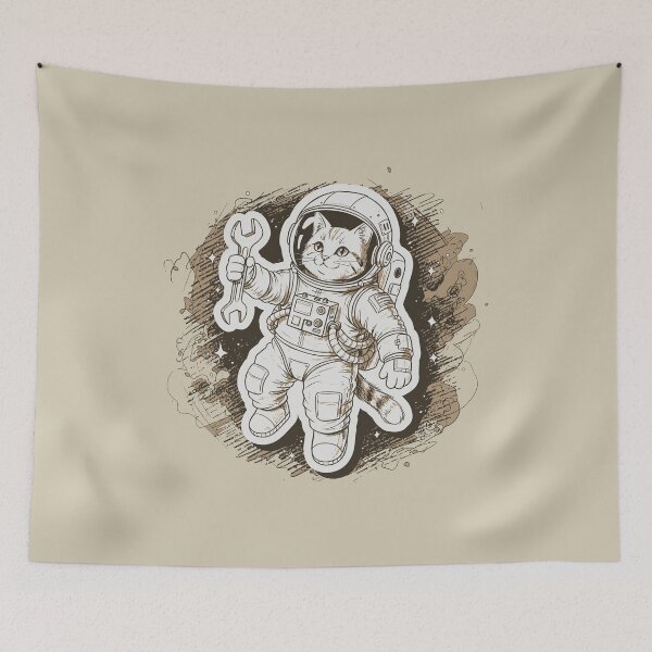 Item preview, Cool Cat Astronaut Mechanic Space Spanner Wrench designed and sold by KiwiRider.