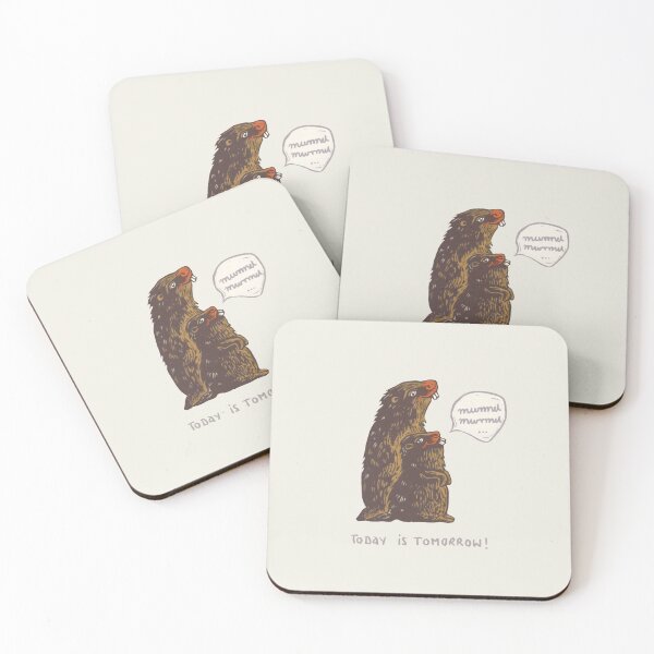 Item preview, Today is Tomorrow – Two Marmots Illustration | Humorous Animal Motif, Gift Idea, Funny Animal Art designed and sold by Liv Merle Kantak.