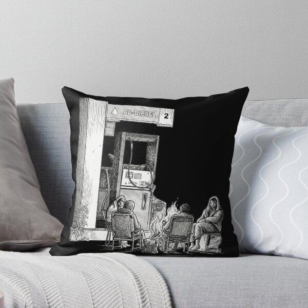 Item preview, Gas Station with People Around a Fire designed and sold by Naux | Design & Illustration.