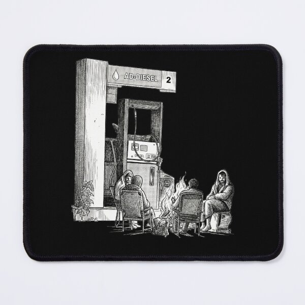 Item preview, Gas Station with People Around a Fire designed and sold by Naux | Design & Illustration.