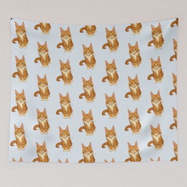 Item preview, Curious Orange Tabby Maine Coon Kitten designed and sold by CritterArts.
