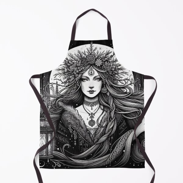 Item preview, Frostbound Priestess – Gothic Pagan Winter Art designed and sold by Roberta Calabrese.