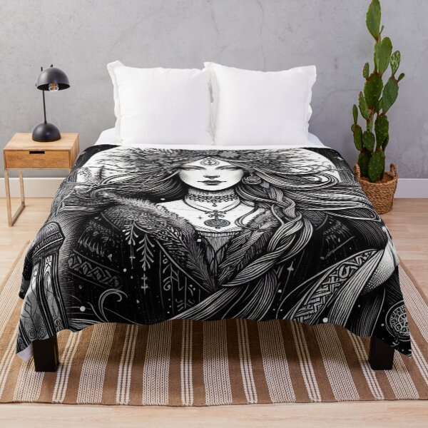 Item preview, Frostbound Priestess – Gothic Pagan Winter Art designed and sold by Roberta Calabrese.