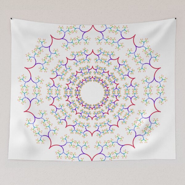Item preview, Fractal Rainbow Hearts Mandala 72 designed and sold by alchemikey1618.
