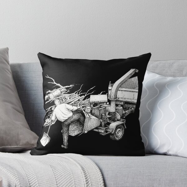 Item preview, Man Pressing Foot Into Wood Chipper designed and sold by Naux | Design & Illustration.