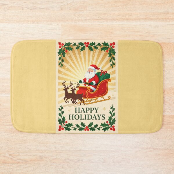 Item preview, Santa, Reindeers & Holly - Happy  Holidays designed and sold by DesignsByPrnces.