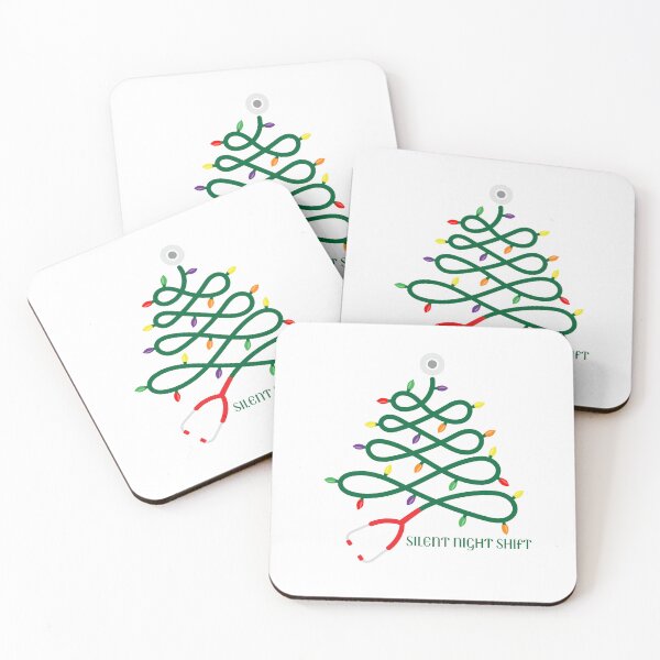 Item preview, Silent Night Shift | Stethoscope Christmas Tree | Elegant Nurse Christmas Design designed and sold by NANursing.