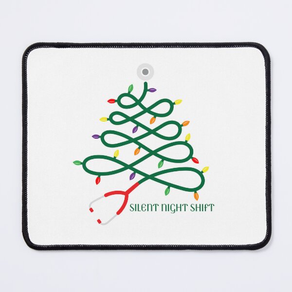 Item preview, Silent Night Shift | Stethoscope Christmas Tree | Elegant Nurse Christmas Design designed and sold by NANursing.