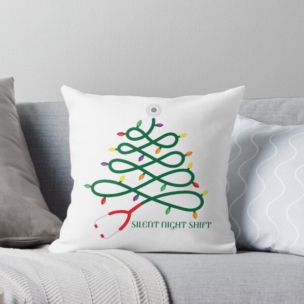 Item preview, Silent Night Shift | Stethoscope Christmas Tree | Elegant Nurse Christmas Design designed and sold by NANursing.