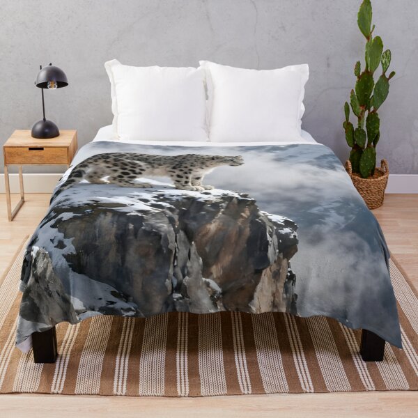 Item preview, Majestic Snow Leopard Overlooking Blue Mountain Goats designed and sold by internetwatcher.