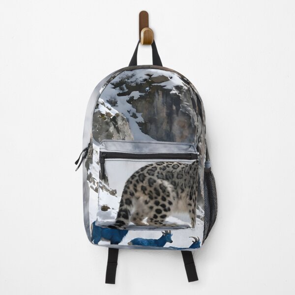 Item preview, Majestic Snow Leopard Overlooking Blue Mountain Goats designed and sold by internetwatcher.