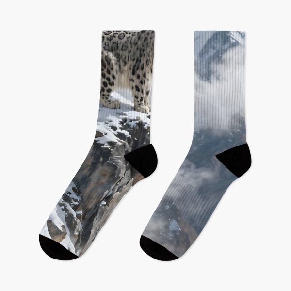 Item preview, Majestic Snow Leopard Overlooking Blue Mountain Goats designed and sold by internetwatcher.