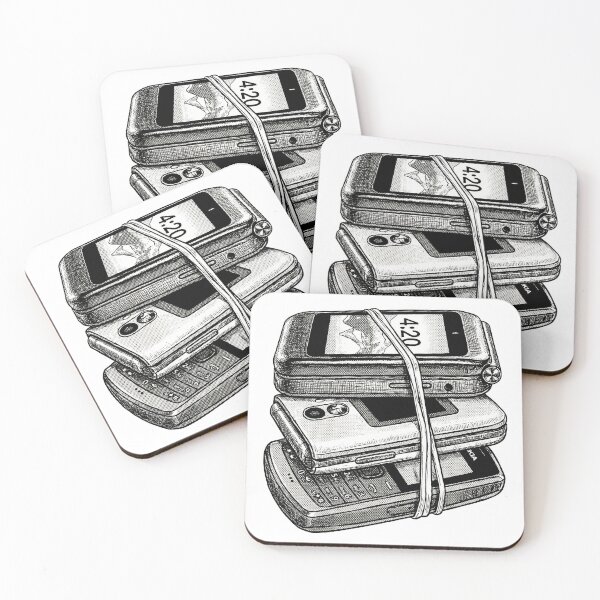 Item preview, Three Burner Cell Phones Held by Rubber Band designed and sold by Naux | Design & Illustration.