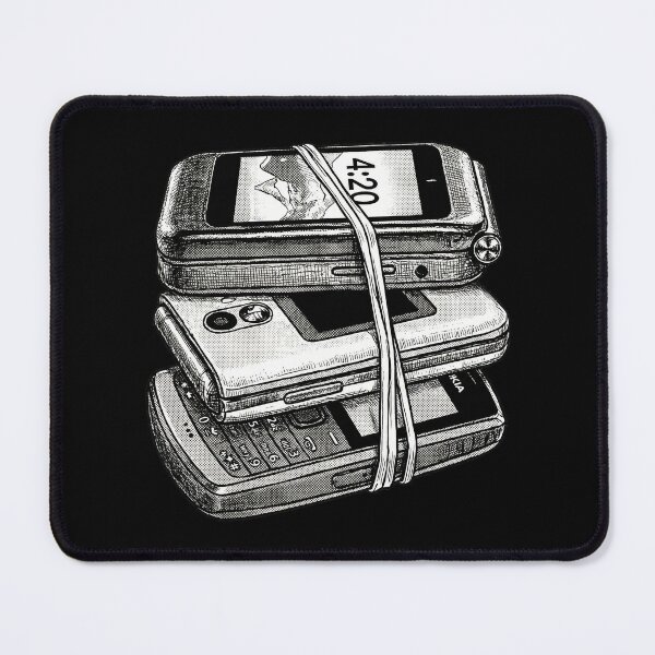 Item preview, Three Burner Cell Phones Held by Rubber Band designed and sold by Naux | Design & Illustration.