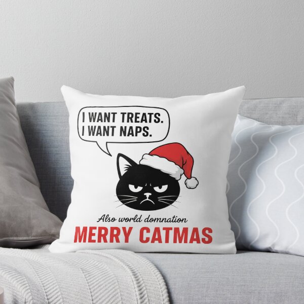 Item preview, Funny Cat Shirt - I Want Treats I Want Naps Also World Domination - Merry Catmas Holiday Humor Tee designed and sold by kinany00.