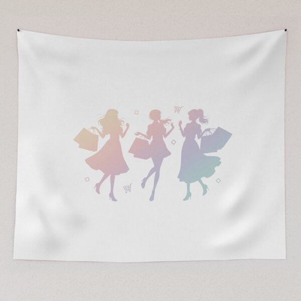 Item preview, three happy trendy women enjoying in shopping designed and sold by Nikoleta Vukovic.