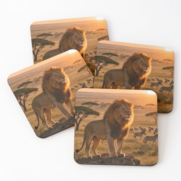 Item preview, Majestic Lion at Golden Sunset on African Plains designed and sold by internetwatcher.