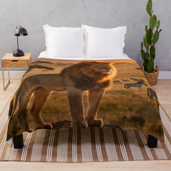 Item preview, Majestic Lion at Golden Sunset on African Plains designed and sold by internetwatcher.