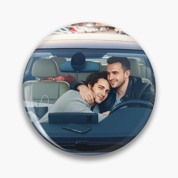 Item preview, Two men sharing a heartfelt hug inside a car — simple and sincere. designed and sold by Elando1212.