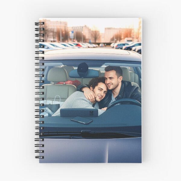 Item preview, Two men sharing a heartfelt hug inside a car — simple and sincere. designed and sold by Elando1212.