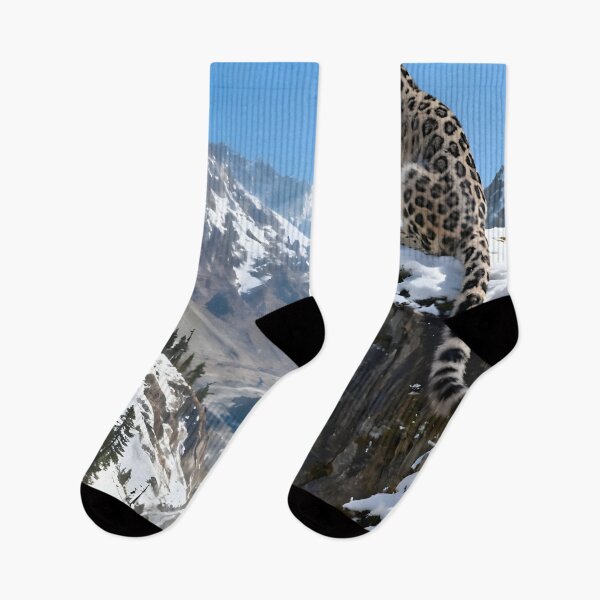 Item preview, Snow Leopard Sentinel Over Frozen Mountain Range designed and sold by internetwatcher.