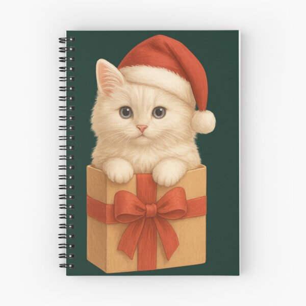 Artikelvorschau, Weißes Weihnachtskätzchen in Geschenkbox ??? entworfen und verkauft von pixelandpine.