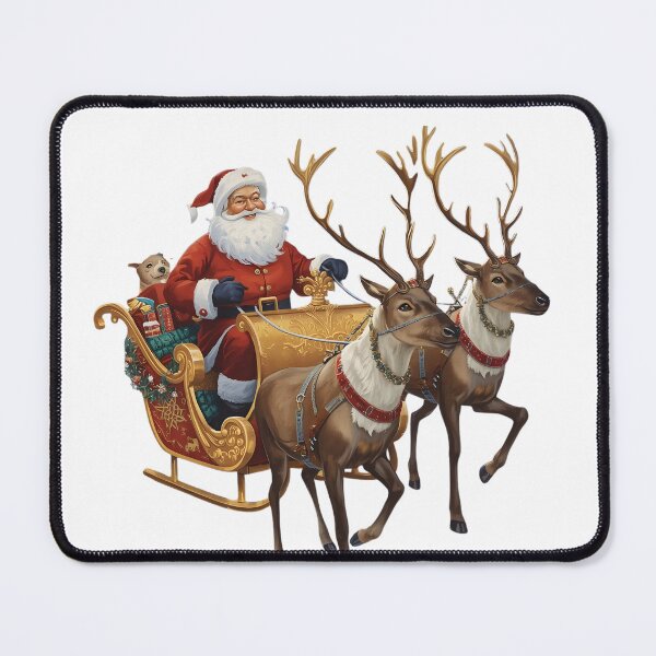 Item preview, Santa Riding Sleigh with Reindeer designed and sold by magicchristmas.