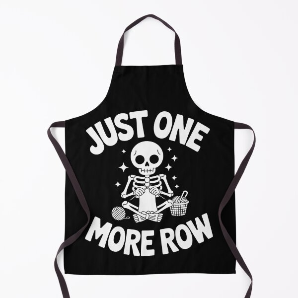 Item preview, Just One More Row, Funny Knitting Lover Gift, Crochet Skeleton Humor Graphic Design designed and sold by NewaveBoutique.