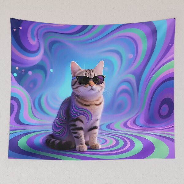 Item preview, A cat wearing sunglasses in a strange place.  designed and sold by Nomad-Maynard.