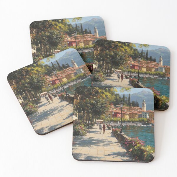 Item preview, Lake Como Waterfront Promenade with Mountain Views designed and sold by daila70.