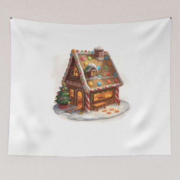Item preview, Gingerbread House with Candy Decorations designed and sold by magicchristmas.