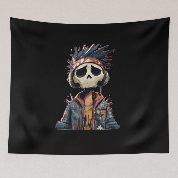 Item preview, Edgy Urban Skater Skull Character sad skaleton life after death skeleton art mementomori designed and sold by zuzzelek44.