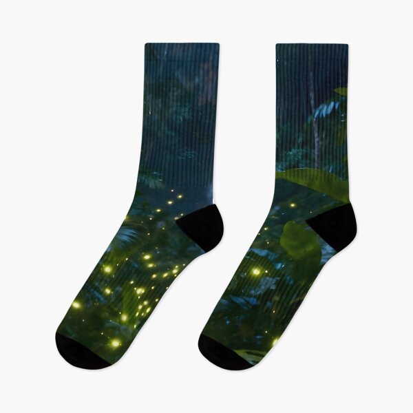Item preview, Enchanted Firefly Forest with Waterfall at Night designed and sold by internetwatcher.