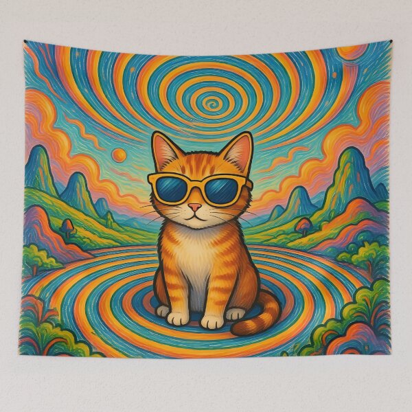 Item preview, A cat wearing sunglasses in a strange place.  designed and sold by Nomad-Maynard.