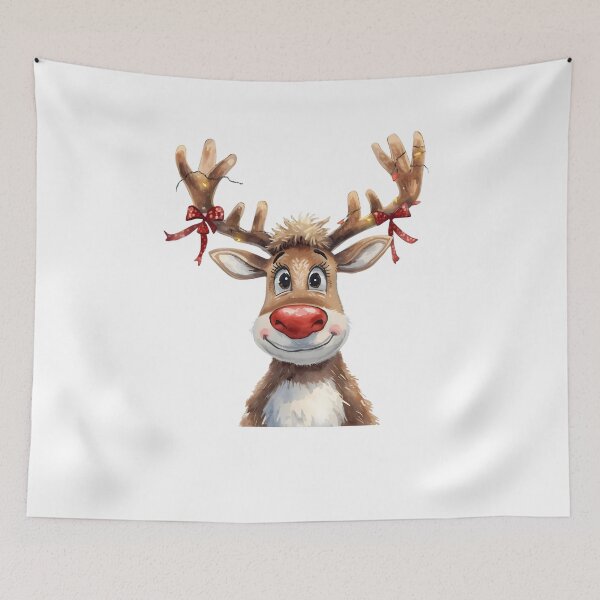 Item preview, Reindeer Portrait with Decorative Antlers designed and sold by magicchristmas.