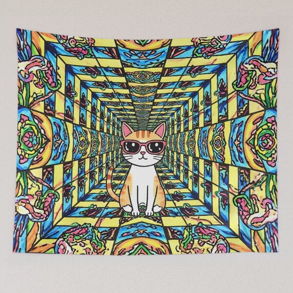 Item preview, A cat wearing sunglasses in a strange place.  designed and sold by Nomad-Maynard.