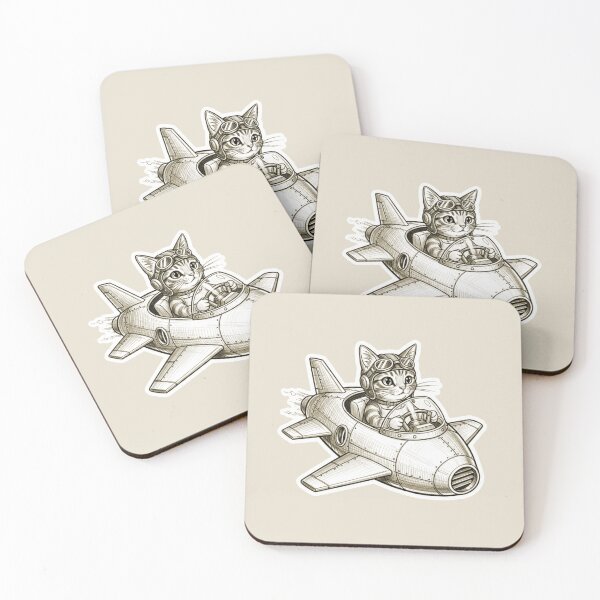 Item preview, Cool Cat Pilot Vintage Aviator Jet Plane designed and sold by KiwiRider.
