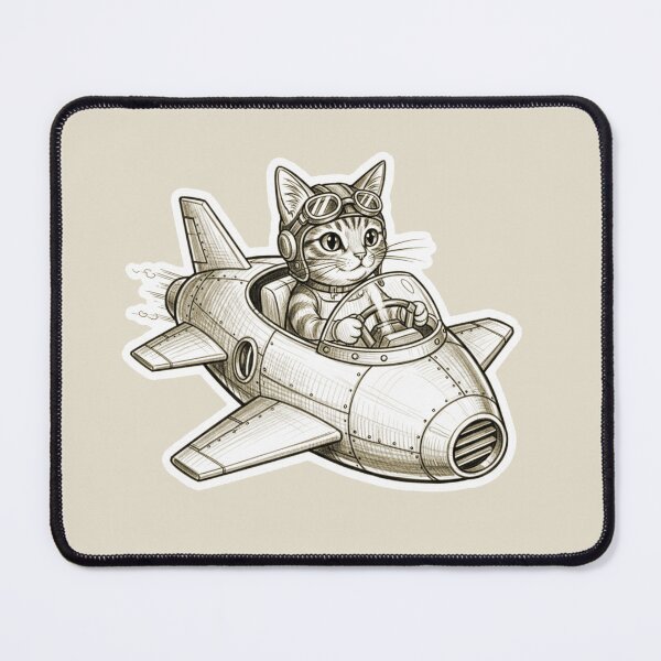 Item preview, Cool Cat Pilot Vintage Aviator Jet Plane designed and sold by KiwiRider.