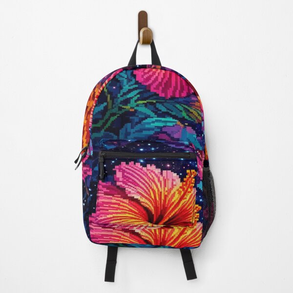 Item preview, Galaxy Hibiscus Pixel Art Flower designed and sold by IFJPolyArtwork.