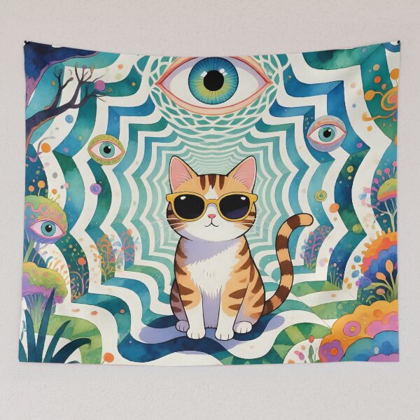 Item preview, A cat wearing sunglasses in a strange place.  designed and sold by Nomad-Maynard.