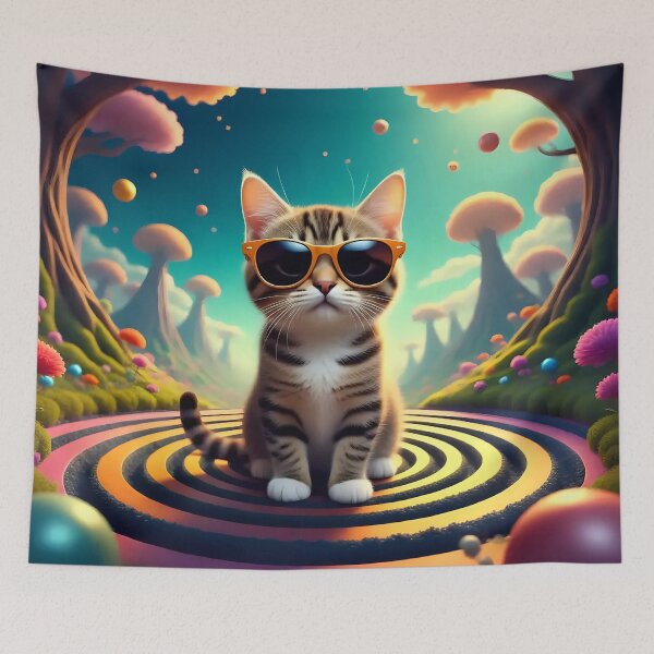 Item preview, A cat wearing sunglasses in a strange place.  designed and sold by Nomad-Maynard.