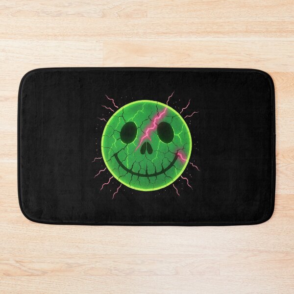 Aperçu de l'œuvre Smiley électrique fissuré – Fan art inspiré de Nirvana créée et vendue par AddictiveDesign.