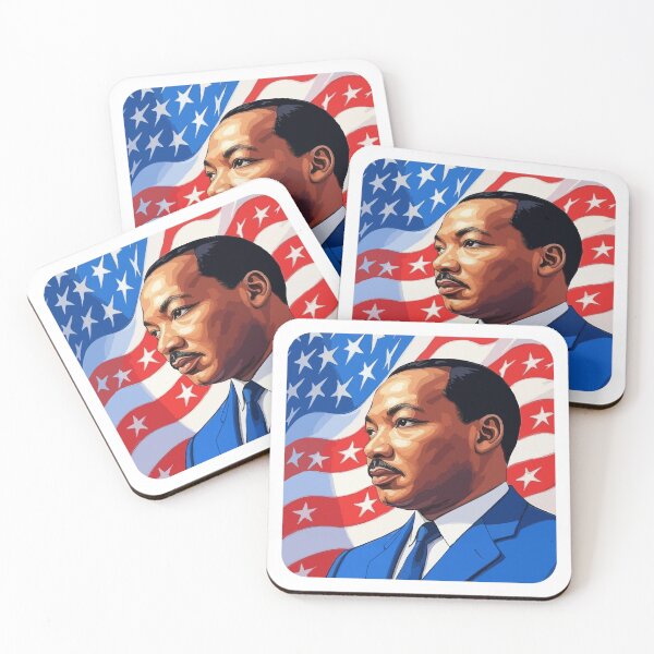 Item preview, Powerful MLK Civil Rights Tribute Art – Inspirational American Flag Portrait | Martin Luther King Legacy Design for Equality & Justice designed and sold by BrainBubbleArt.