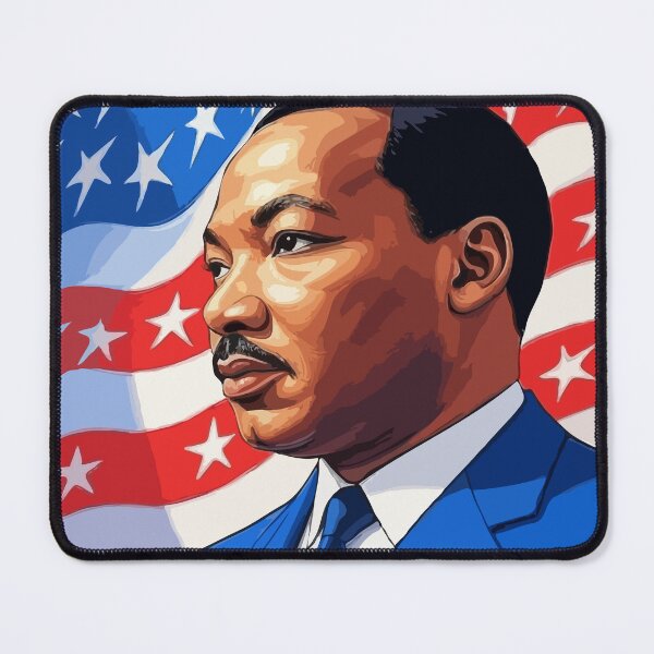 Item preview, Powerful MLK Civil Rights Tribute Art – Inspirational American Flag Portrait | Martin Luther King Legacy Design for Equality & Justice designed and sold by BrainBubbleArt.