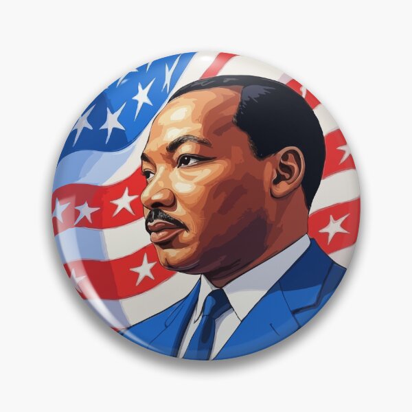 Item preview, Powerful MLK Civil Rights Tribute Art – Inspirational American Flag Portrait | Martin Luther King Legacy Design for Equality & Justice designed and sold by BrainBubbleArt.