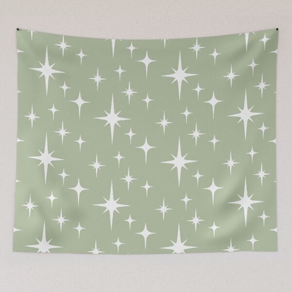 Item preview, Vintage Retro 1950s Mid Century Modern Light Olive Green Atomic Starburst designed and sold by RetroMaggie.