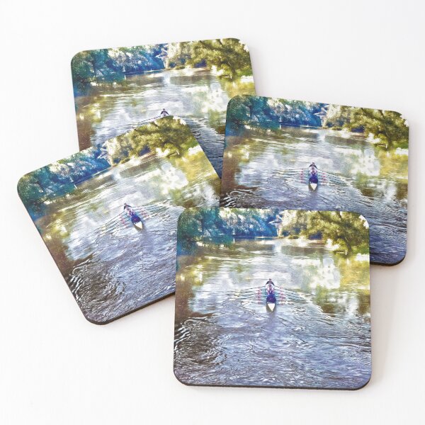 Item preview, Rowing Crew on River Painted Style Artwork designed and sold by Michael van der Hoorn.