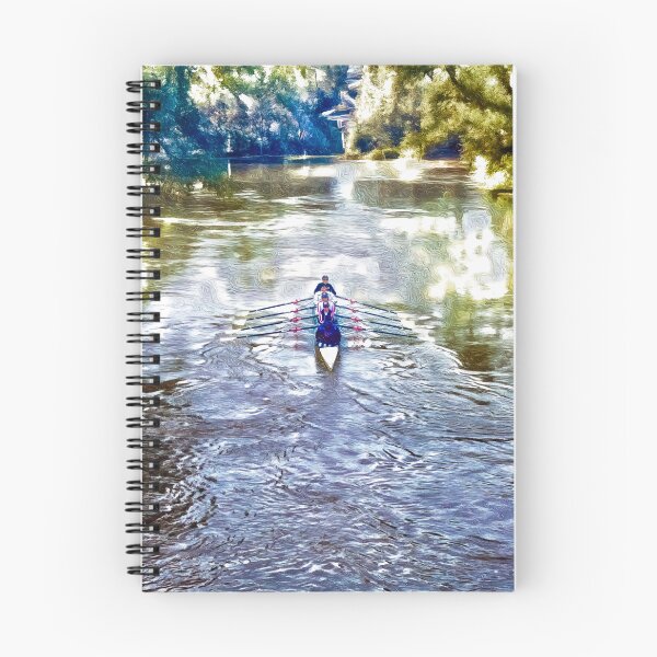 Item preview, Rowing Crew on River Painted Style Artwork designed and sold by Michael van der Hoorn.