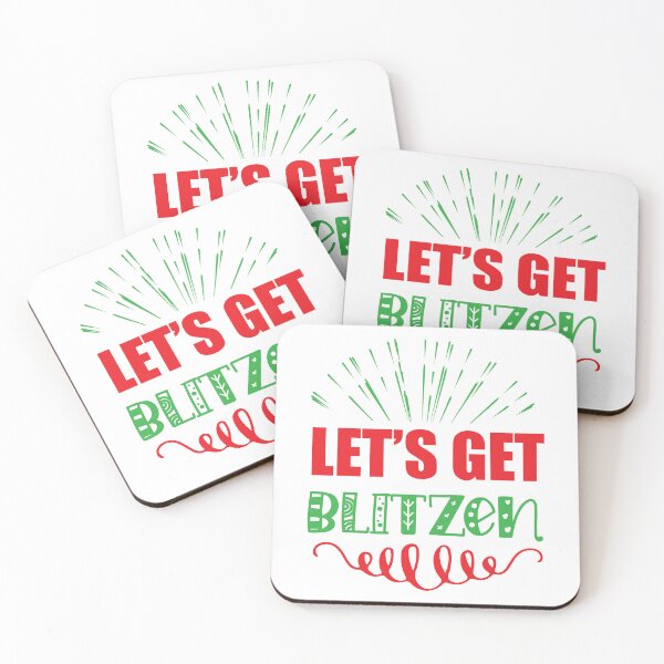 Item preview, Let's Get Blitzened - Funny Adult Christmas Drinking Pun designed and sold by FuzionRaptor.