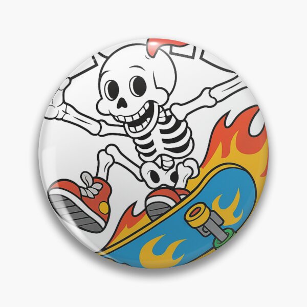 Item preview, Flaming Skateboard Luis - Cartoon Skeleton Sticker designed and sold by LegendsOfLife37.